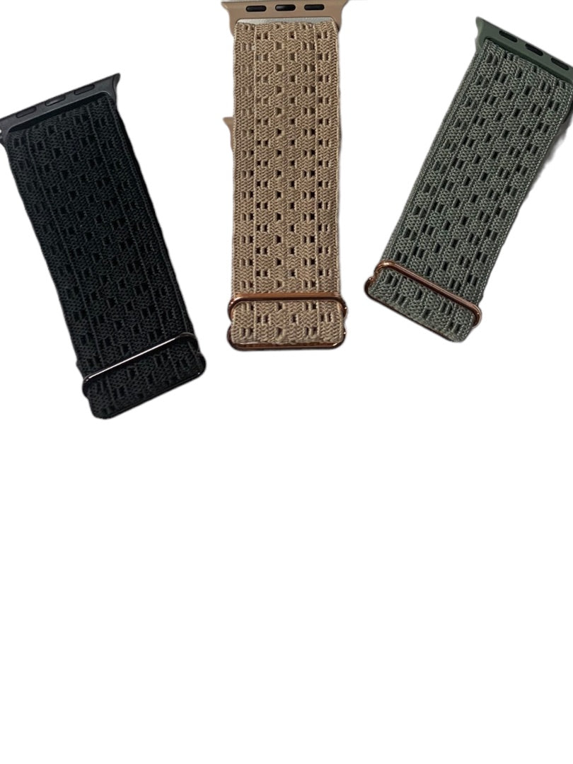 Stretchy Nylon Solo Loop Bands Adjustable Wristbands Women Men for iWatch New Set of 3