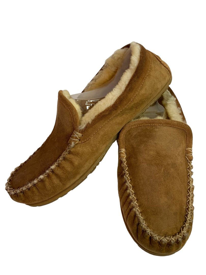 Size 10M L.L.Bean Men's Sheep Fur Moccasin Slippers Rubber Sole 295508 Wicked Good