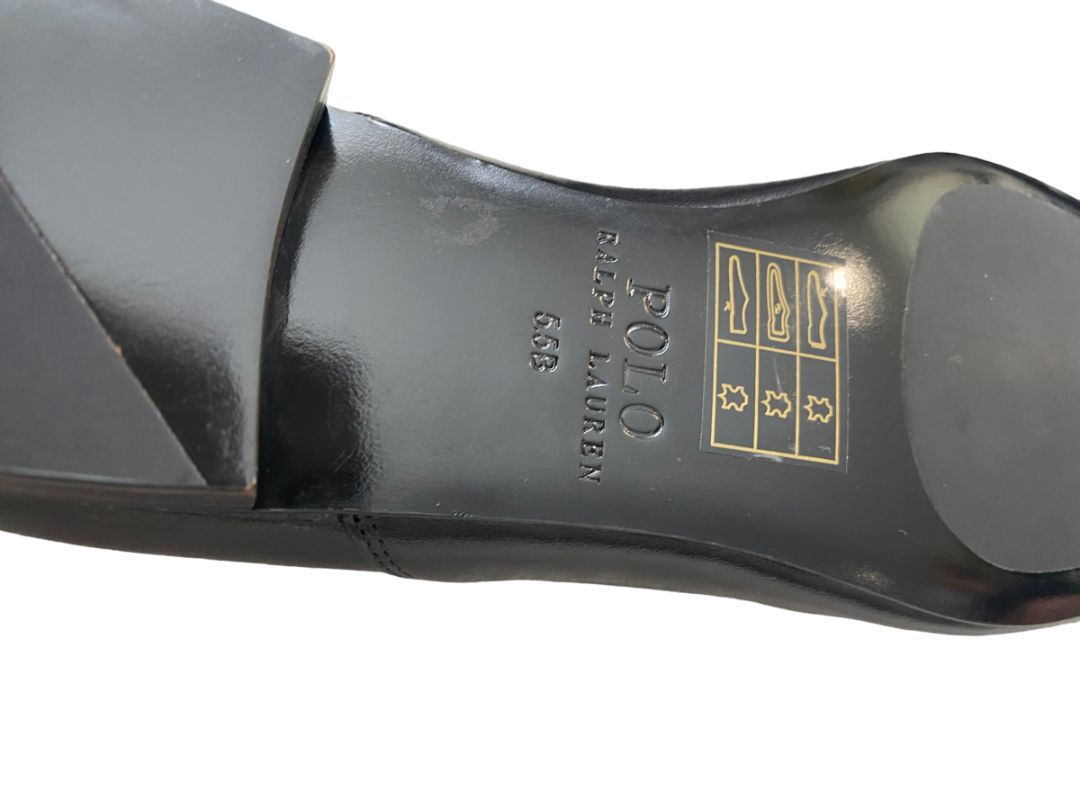 5.5M Polo Ralph Lauren Black Leather Flats NWOB
