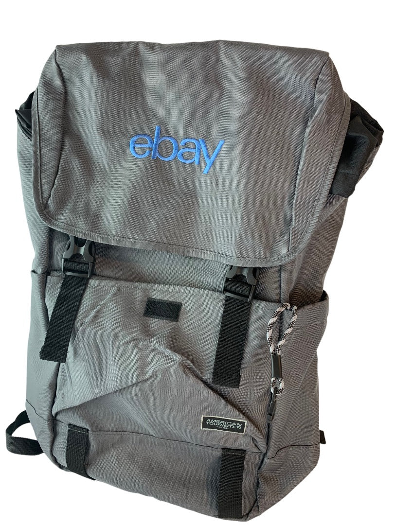 American Tourister Embark Computer Backpack Gray Black eBay Logo