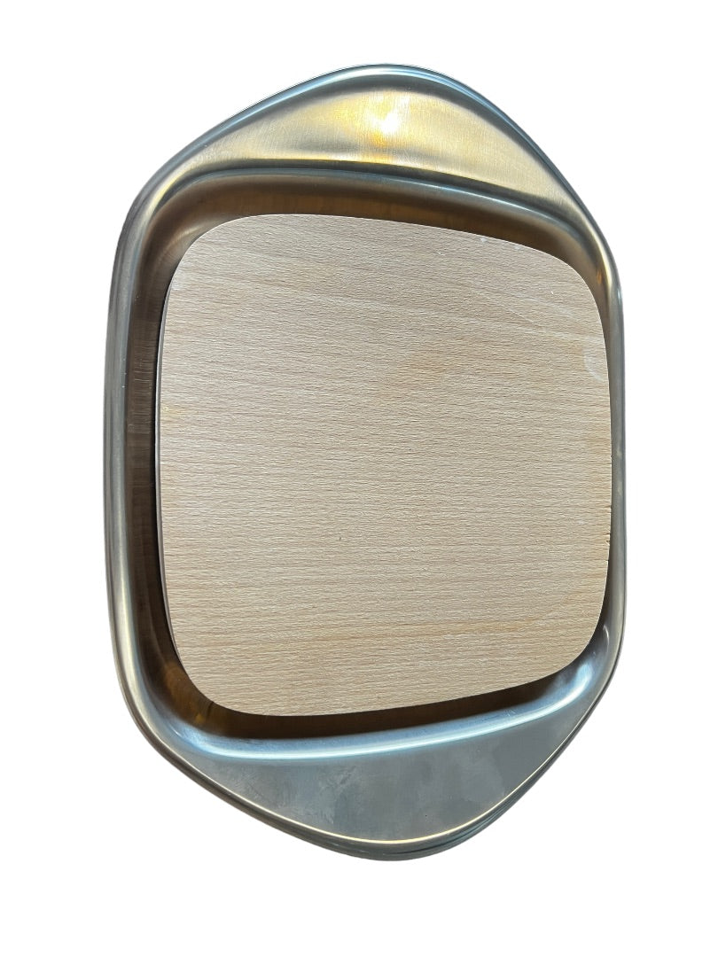 WMF Cromargan Germany Cheese Tray W Glass Dome Stainless SquaremCutting Board
