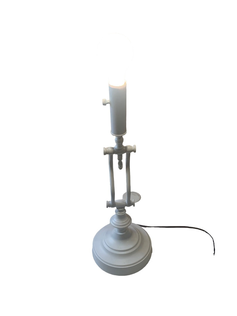 Vintage Painted White Hinged Tabletop Lamp Light Adjustable