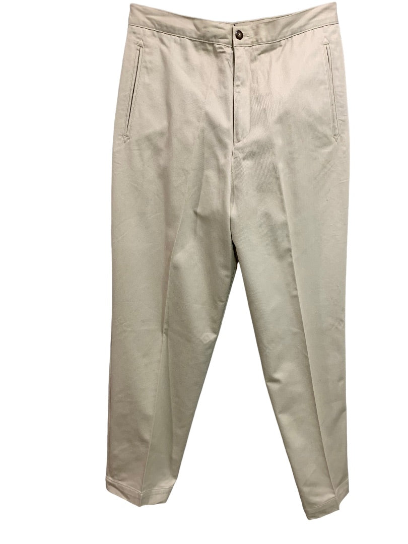 Size 14 Lizsport Women's Tan Chino Style Cotton Pants 1990s Vintage