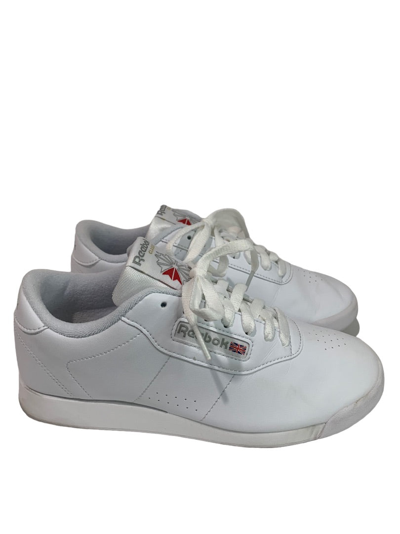 Size 8 Reebok Women's Classic White Leather Sneaker Lace Up Shoe