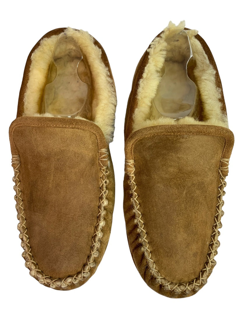 Size 10M L.L.Bean Men's Sheep Fur Moccasin Slippers Rubber Sole 295508 Wicked Good