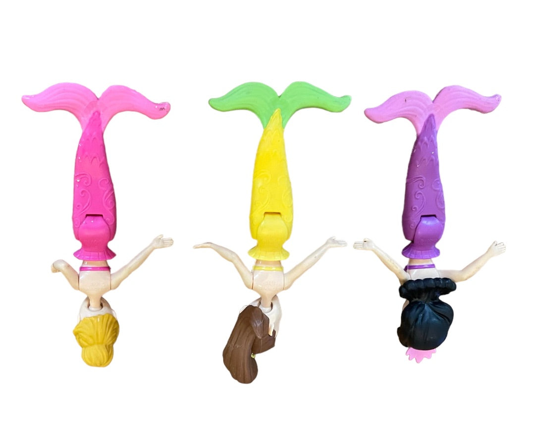 Set of 3 Disney Princess Sisters Mermaids 3.5" Hasbro Articulated Hand and Tail