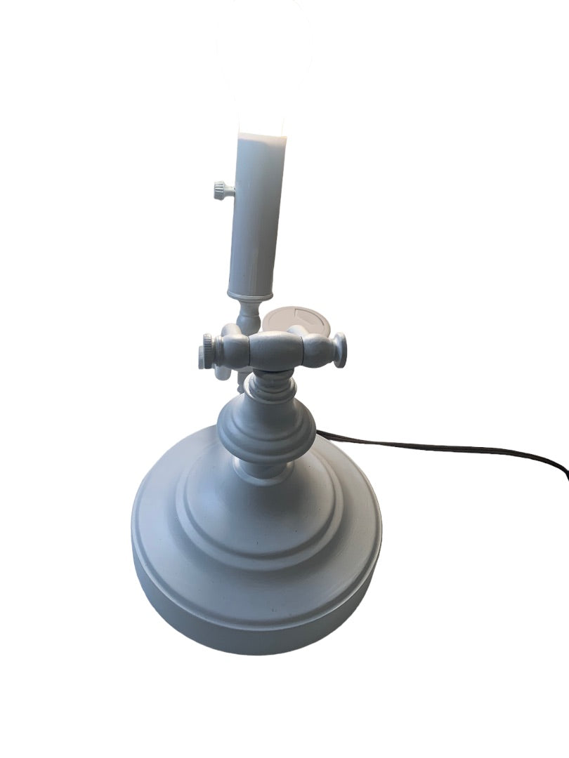Vintage Painted White Hinged Tabletop Lamp Light Adjustable