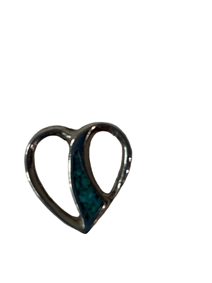 Silvertone Heart Post Pierced Earrings .5 Inch Delicate