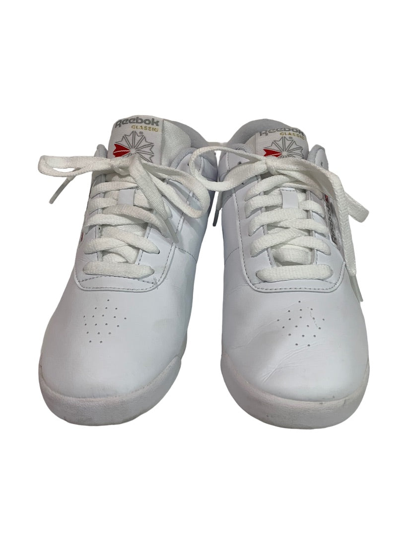 Size 8 Reebok Women's Classic White Leather Sneaker Lace Up Shoe