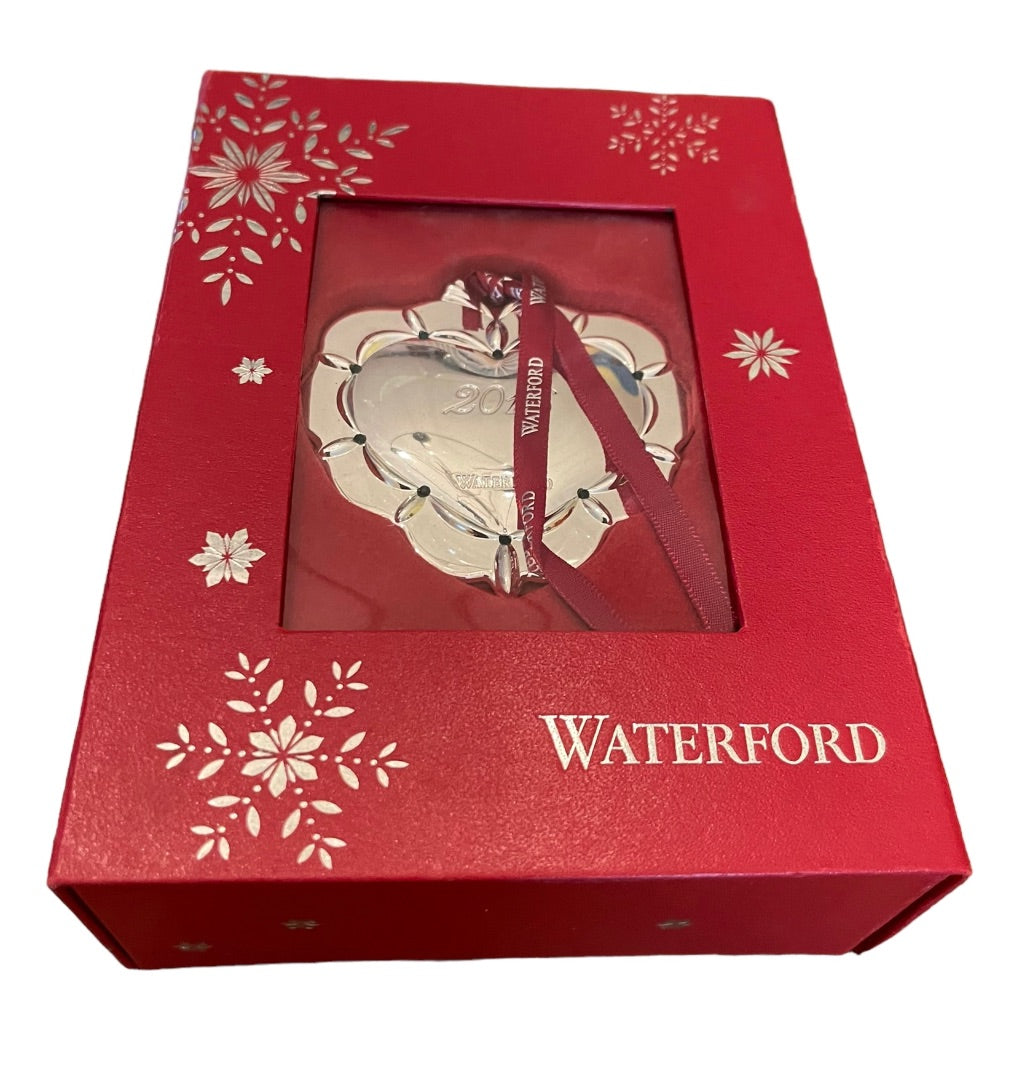 Waterford Our First Christmas Together 2016 2.5" Silvertone Heart Ornament