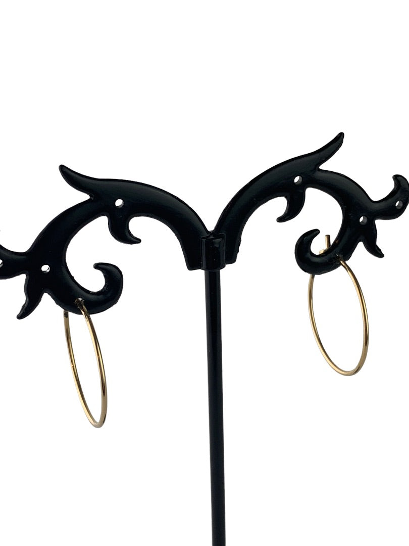 Delicate Goldtone .75" Diameter Hoop Pierced Earrings