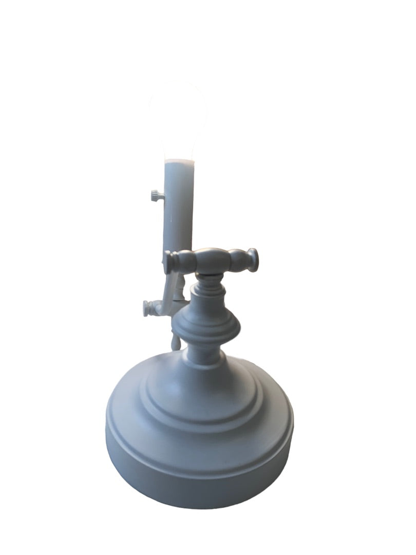 Vintage Painted White Hinged Tabletop Lamp Light Adjustable