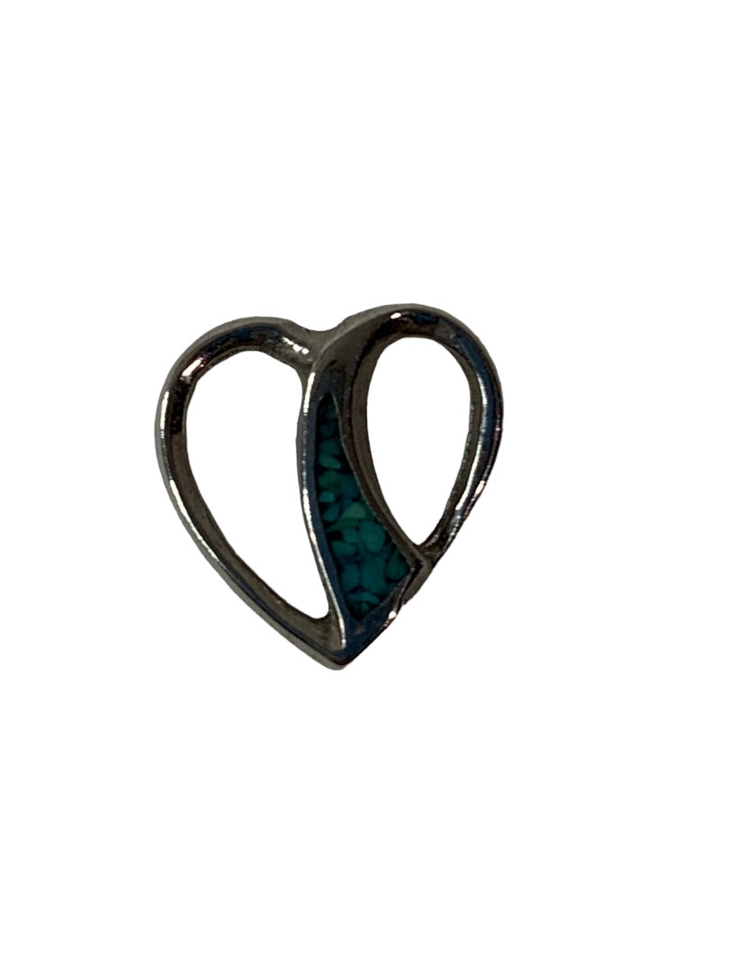Silvertone Heart Post Pierced Earrings .5 Inch Delicate
