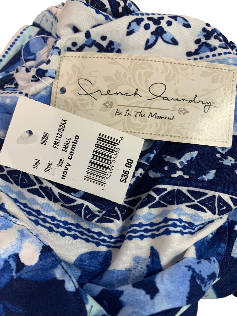 Small French Laundry Women's Jersey Knit Pull On Elastic Waist Pants Wide Leg