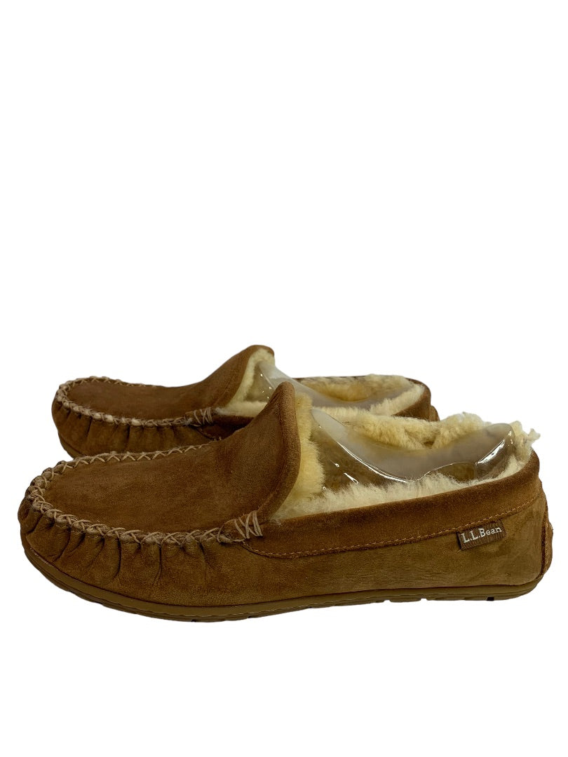 Size 10M L.L.Bean Men's Sheep Fur Moccasin Slippers Rubber Sole 295508 Wicked Good