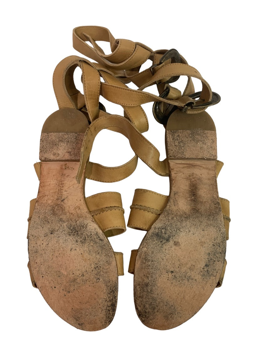 Size 37 AllSaints Spitalfields Leather Flat Ankle Strappy Gladiator Sandal
