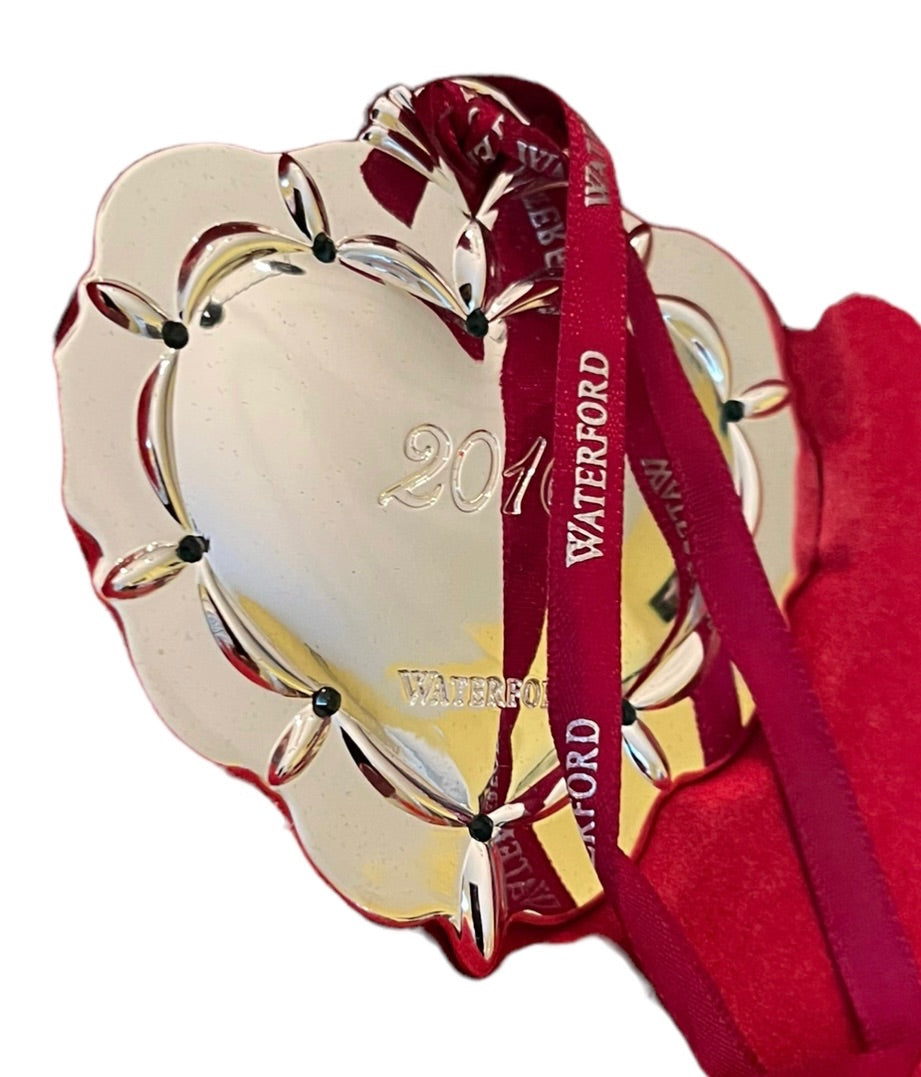 Waterford Our First Christmas Together 2016 2.5" Silvertone Heart Ornament
