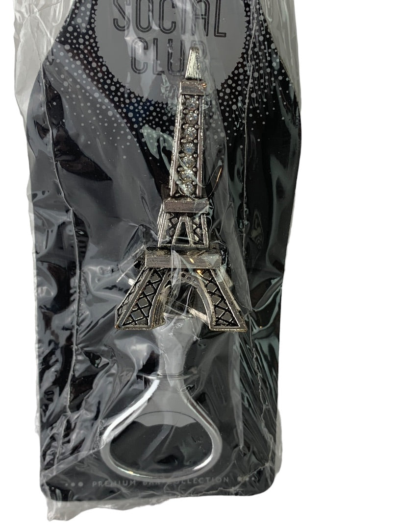 Home Essentials New Social Club Eiffel Tower Silvertone Bottle Opener Premium Bar Collection