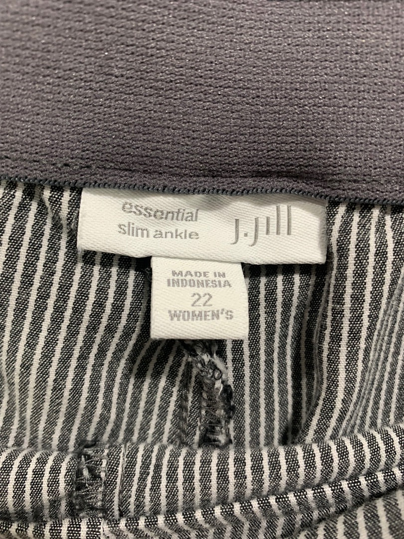 22 J.Jill Women's Plus Size Pull On Essential Slim Ankle Pants Pockets Gray