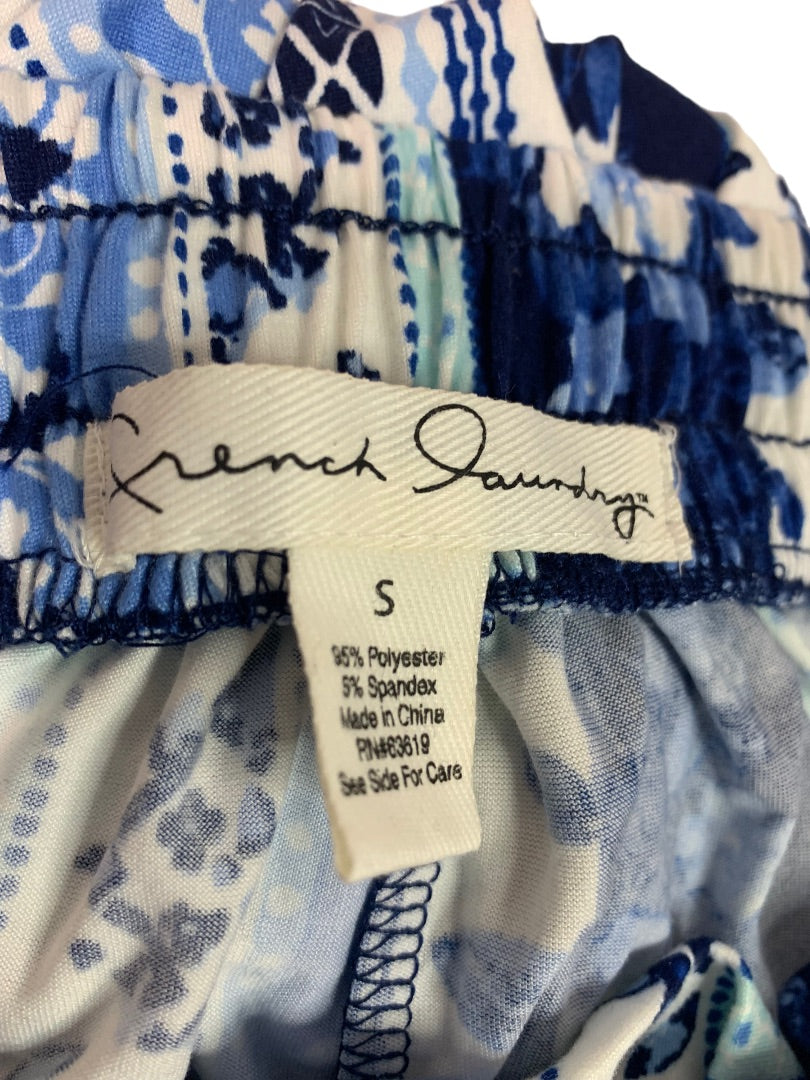 Small French Laundry Women's Jersey Knit Pull On Elastic Waist Pants Wide Leg