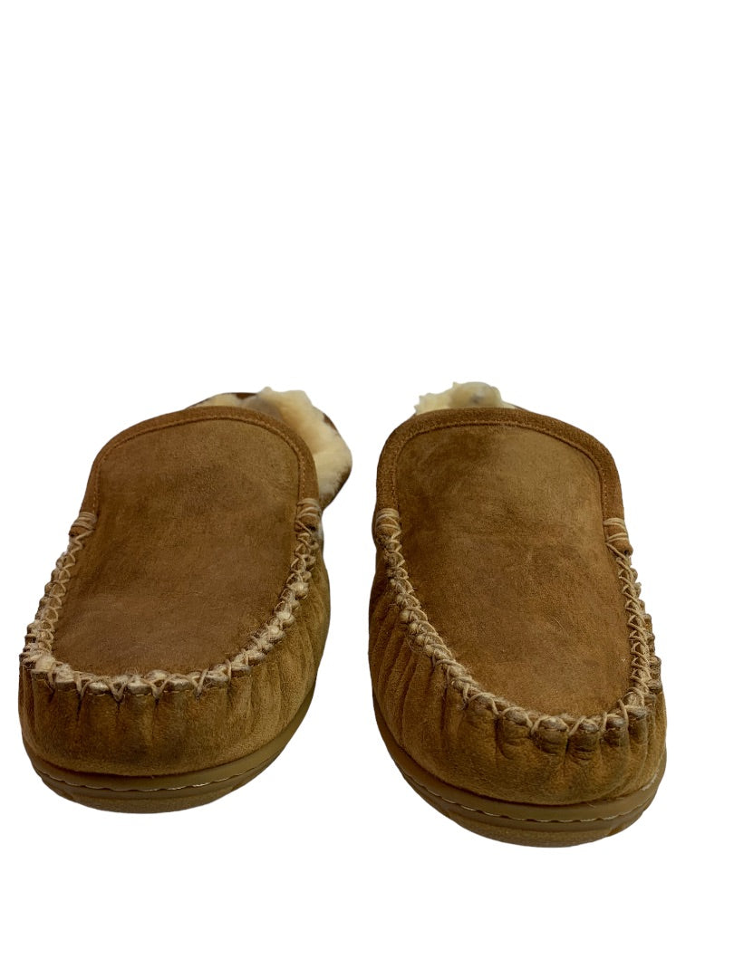 Size 10M L.L.Bean Men's Sheep Fur Moccasin Slippers Rubber Sole 295508 Wicked Good