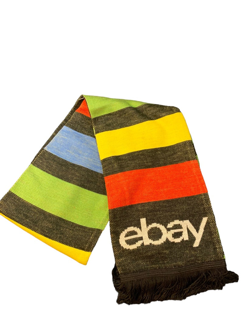Ebayana Ebay Open 2023 Swag Winter Multicolor Scarf Fringed 8" x 62"