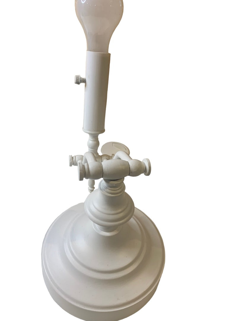 Vintage Painted White Hinged Tabletop Lamp Light Adjustable
