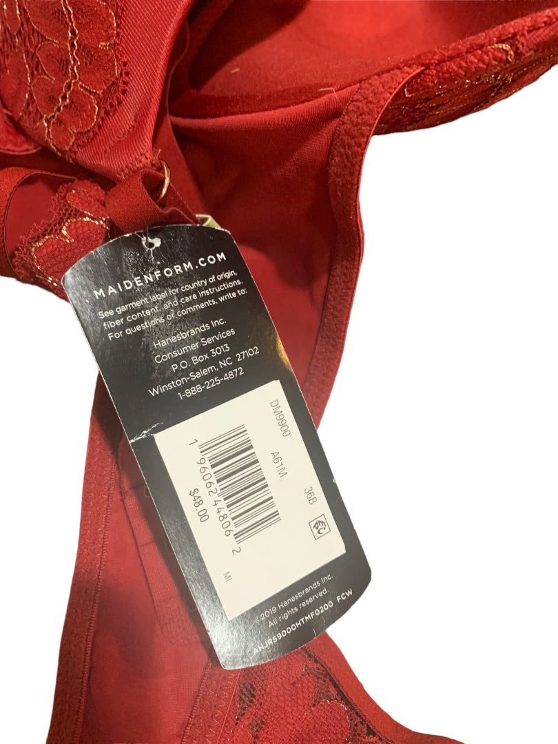 36B Maidenform Bra DM9900 Push-Up Plunging Neckline Bra Padded Underwire New