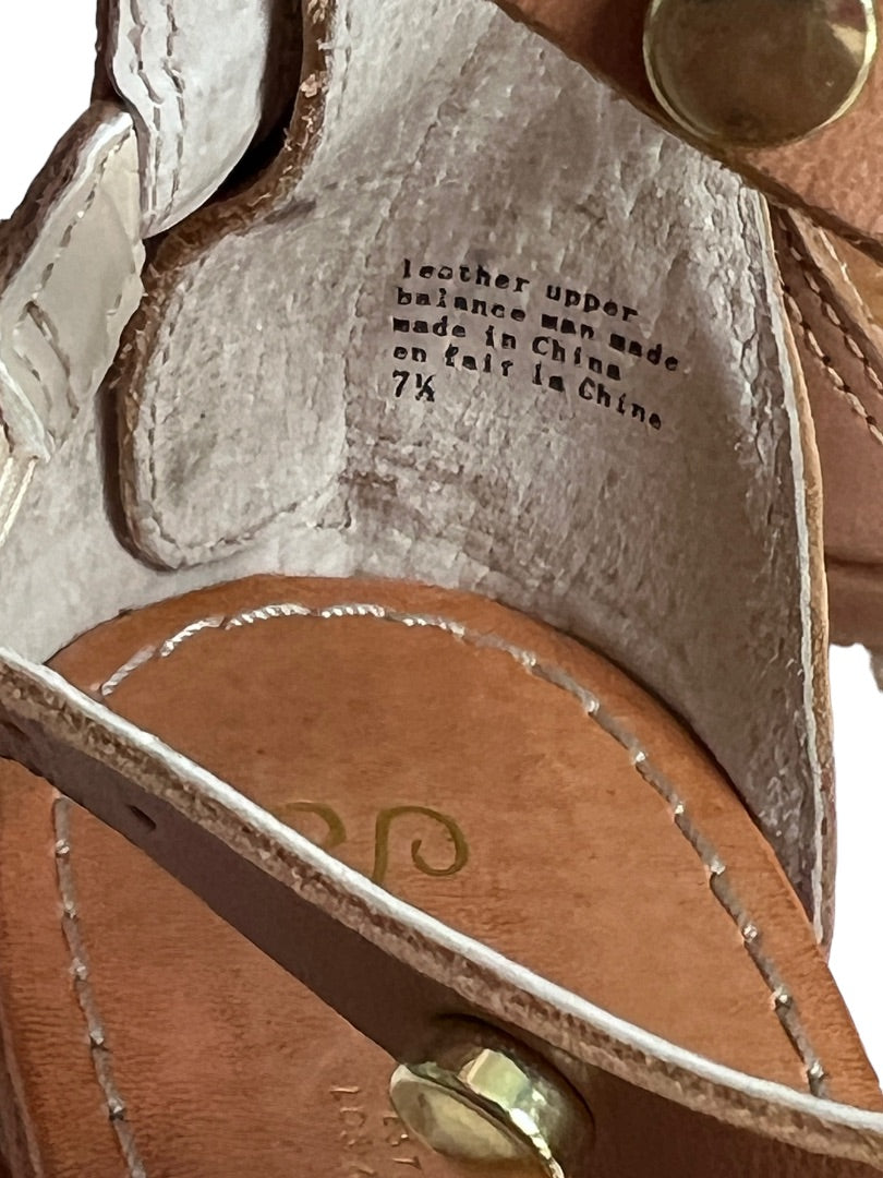 7.5 Seychelles Brown Leather Gladiator Strappy Sandals