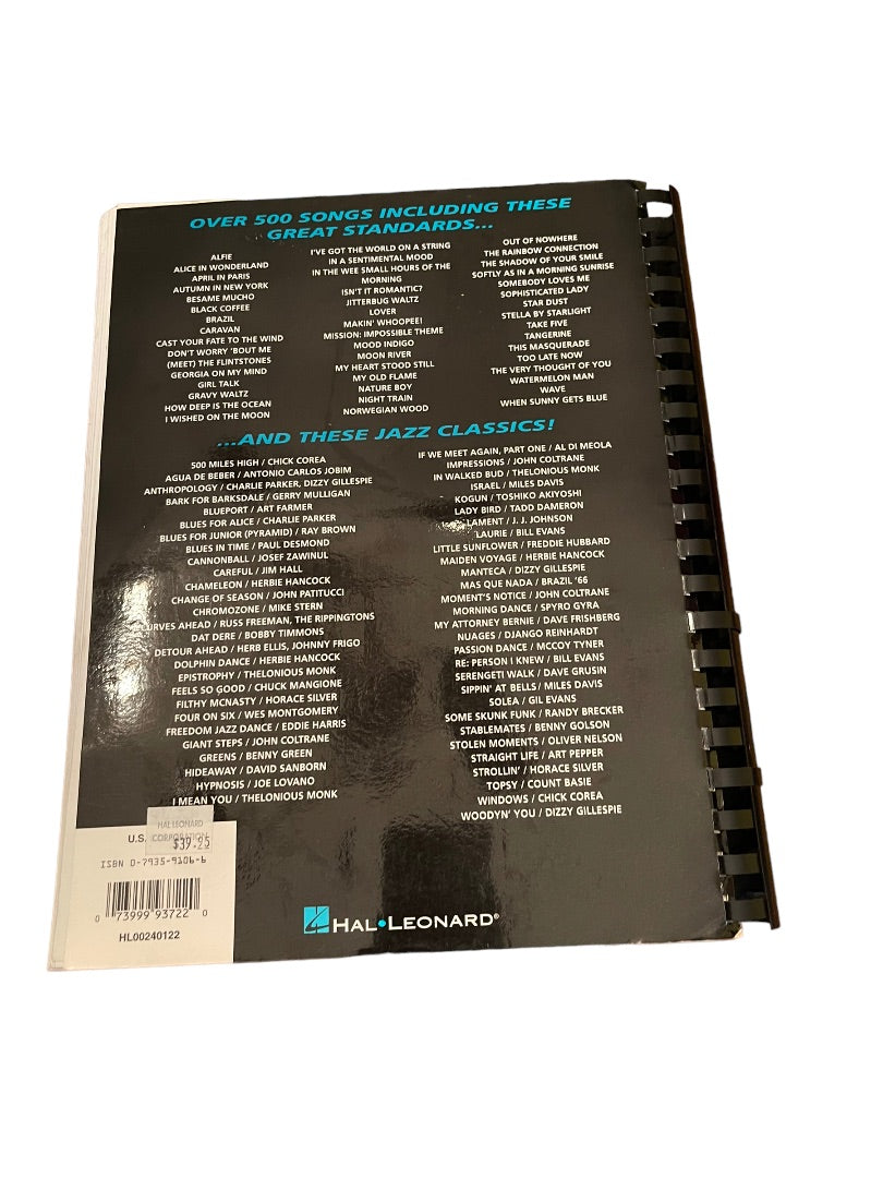 The Hal Leonard Real Jazz Book Over 500 Songs B Edition by Hal Leonard Corp Plastic Comb