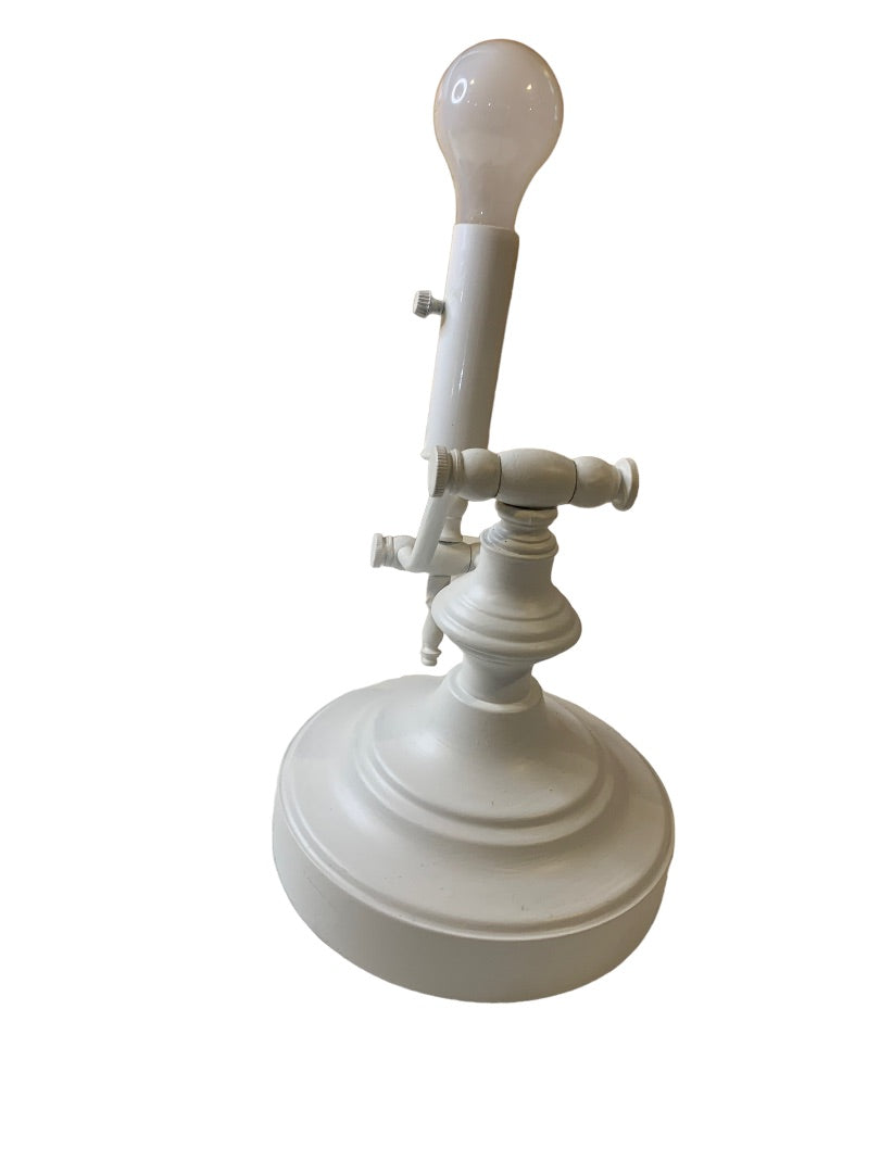 Vintage Painted White Hinged Tabletop Lamp Light Adjustable