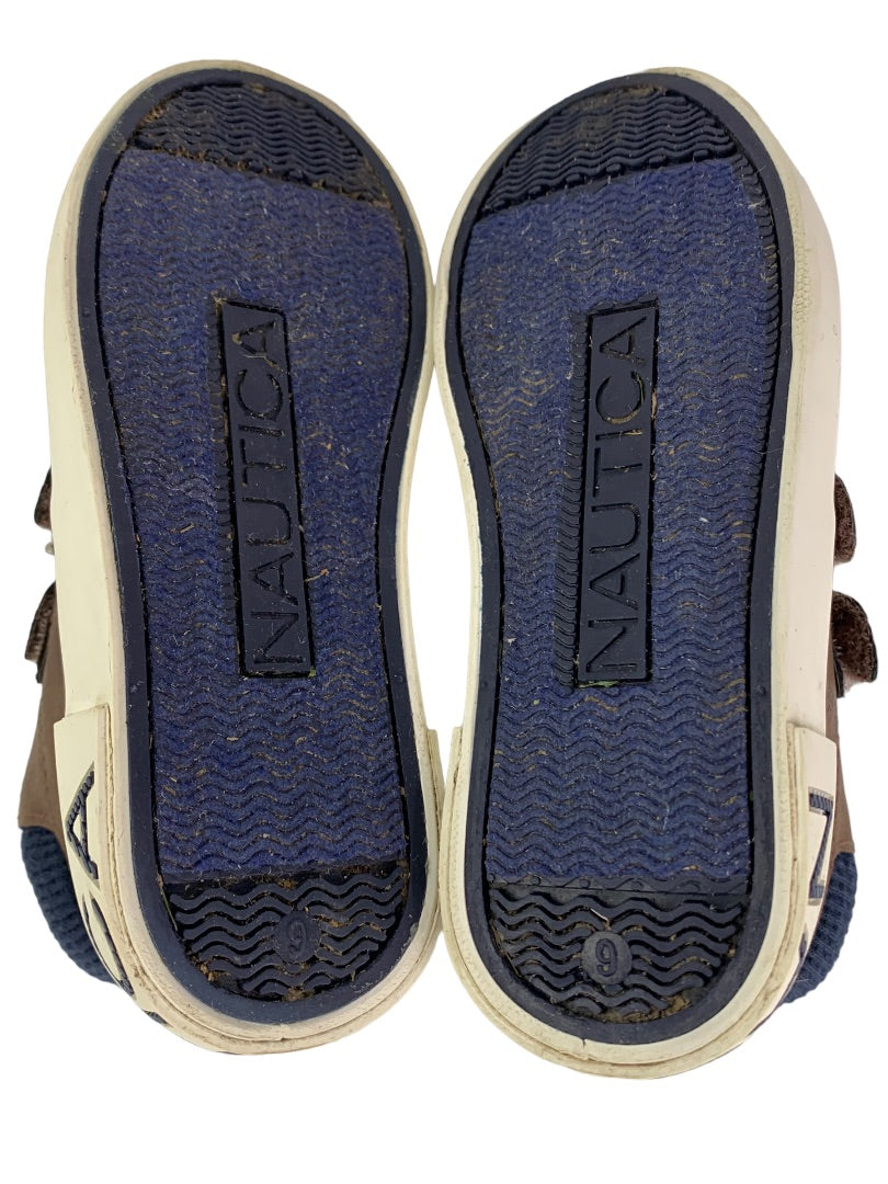 Size 9 Little Kids Nautica Brown Chukka Boots Hook and Loop Closure