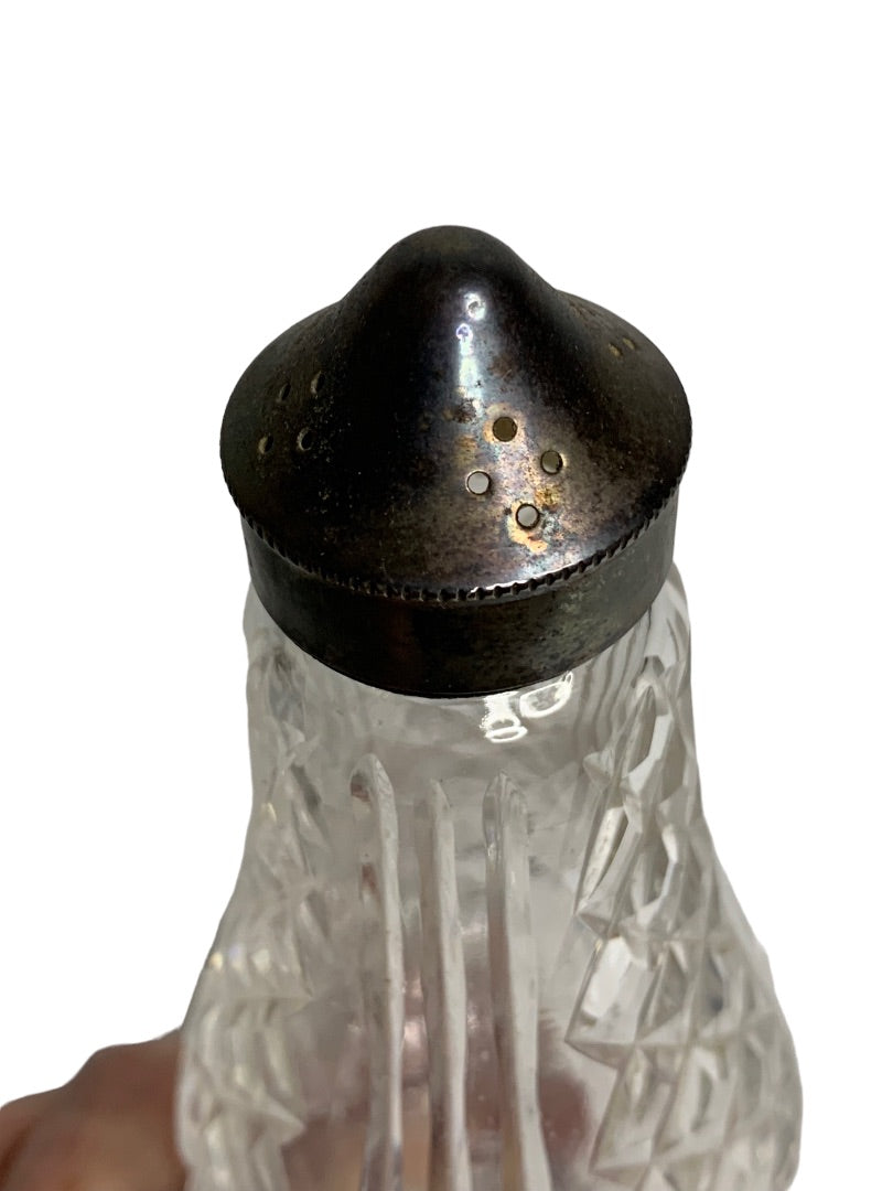 Vintage 1970s Crystal Footed Salt and Pepper Shakers Set 6.25 Inches