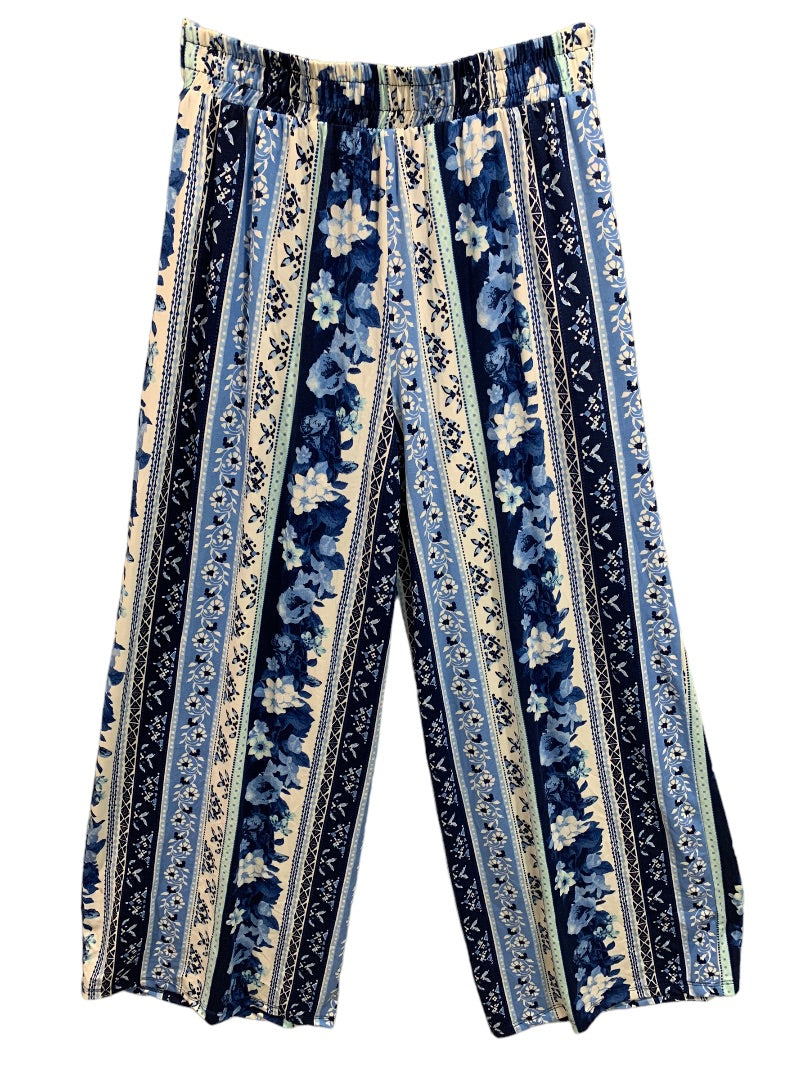 Small French Laundry Women's Jersey Knit Pull On Elastic Waist Pants Wide Leg