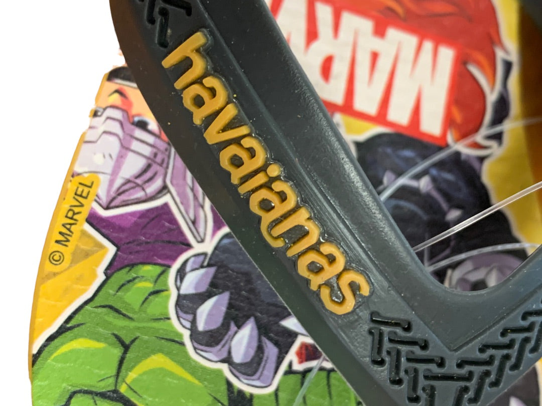 10c Havaianas Youth Marvel Comics Orange Citrus Flip Flops Sandals New