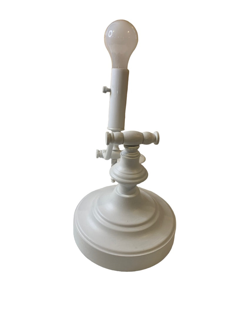 Vintage Painted White Hinged Tabletop Lamp Light Adjustable