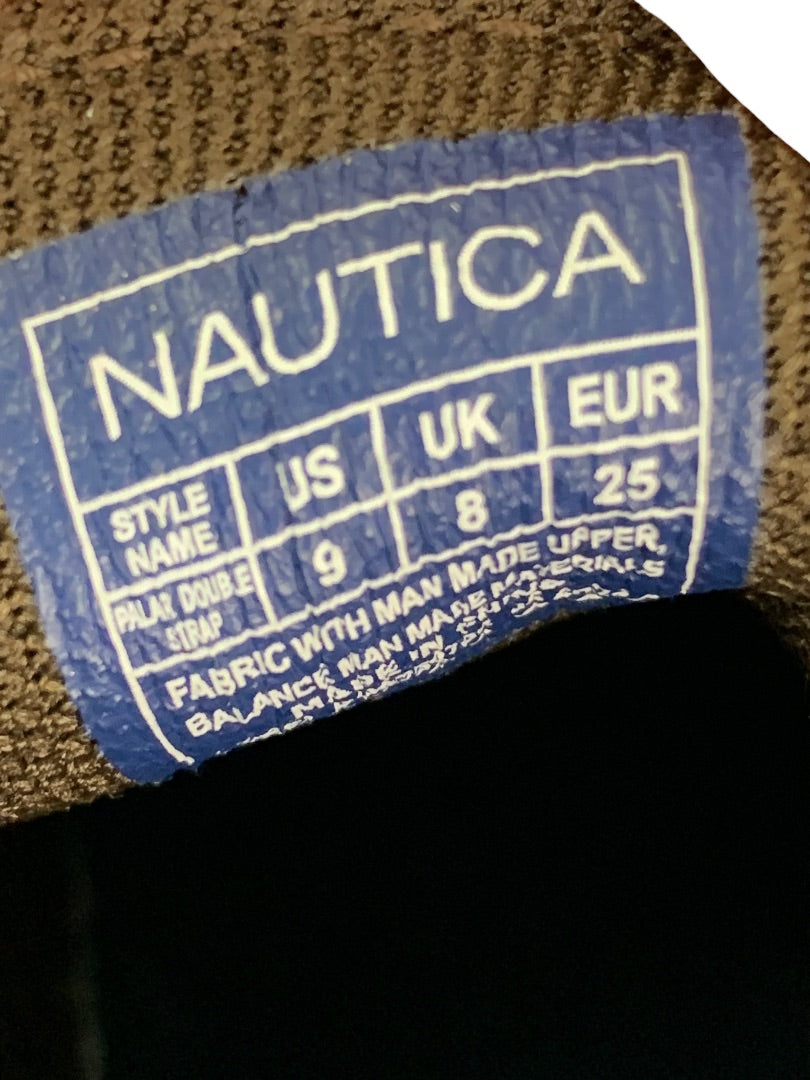 Size 9 Little Kids Nautica Brown Chukka Boots Hook and Loop Closure
