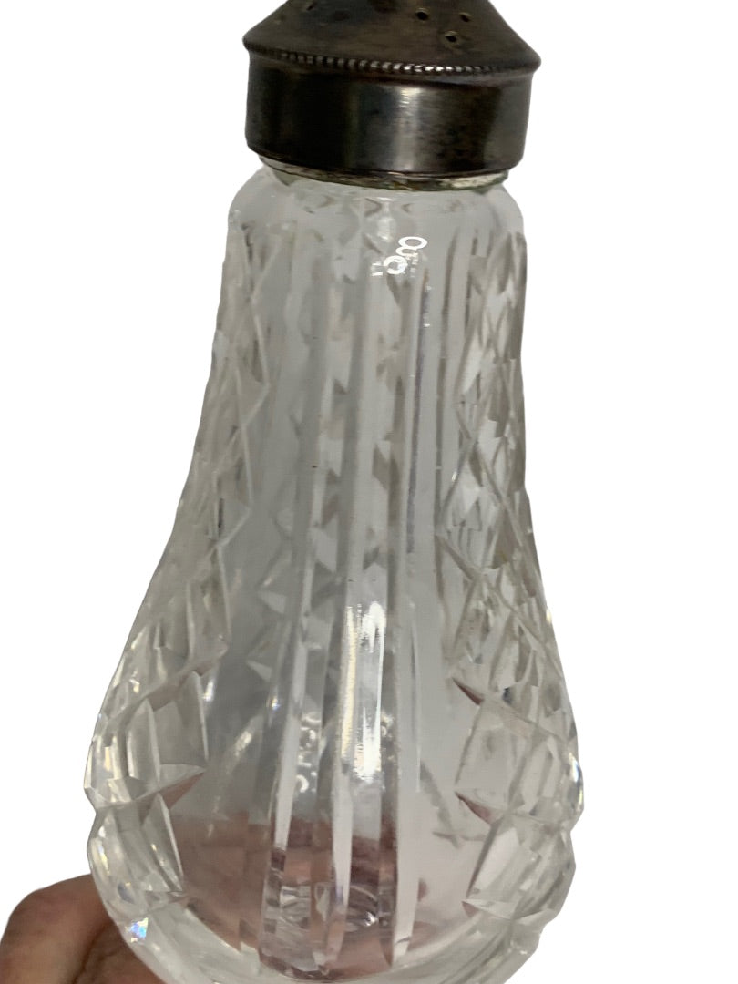 Vintage 1970s Crystal Footed Salt and Pepper Shakers Set 6.25 Inches