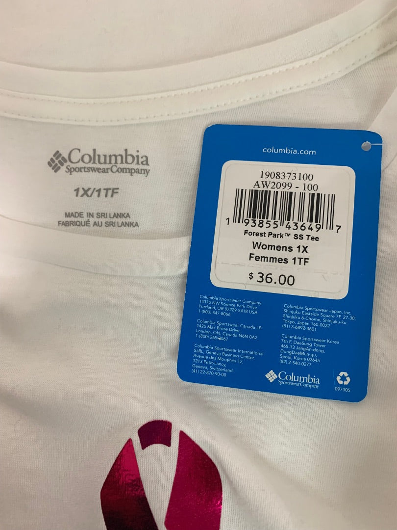 1X Columbia "Tested Tough" Women's New Forest Park Short Sleeve Tshirt