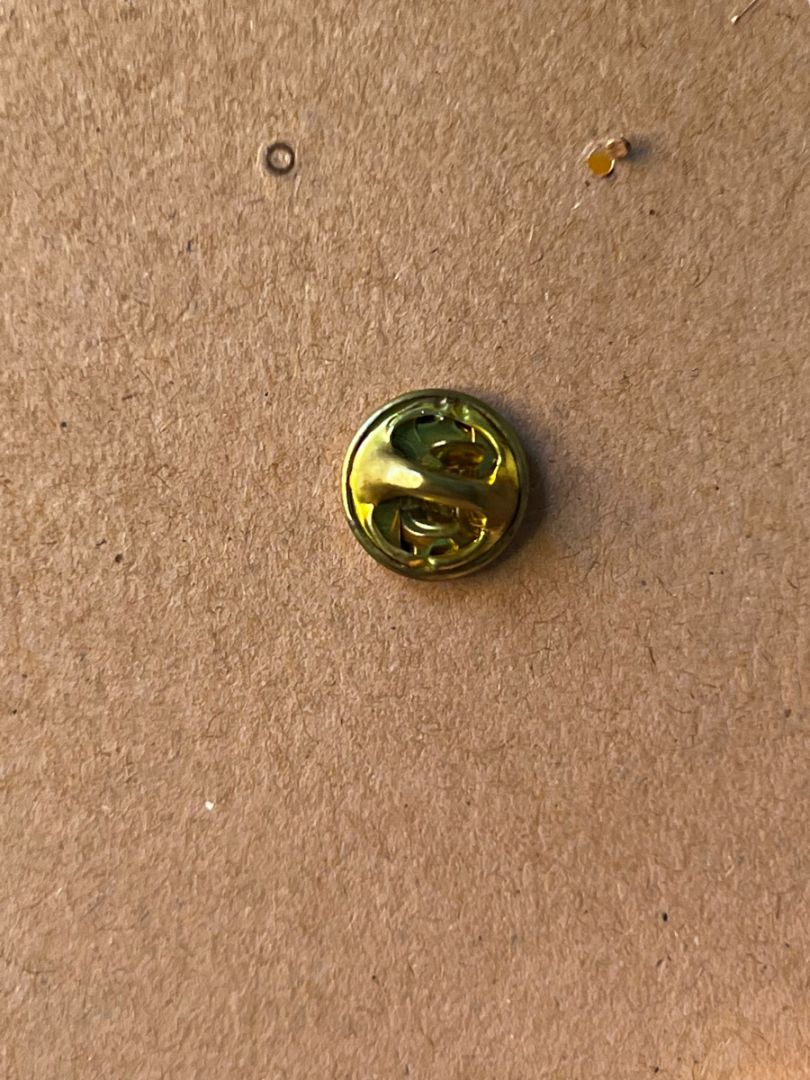 Vintage Snowman Post Lapel Pin Goldtone Metal Resin Coated