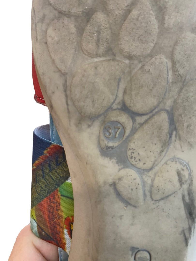 37 (6.5-7) Cloud Footwear Canary Comfort Sandal Red Safari Caliber Leather