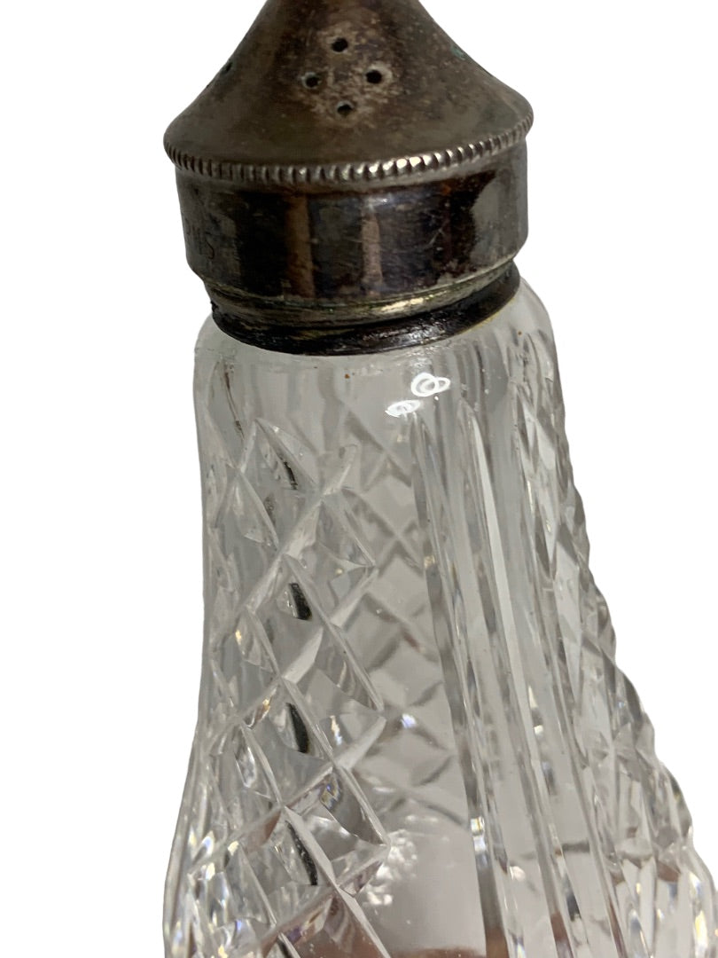 Vintage 1970s Crystal Footed Salt and Pepper Shakers Set 6.25 Inches