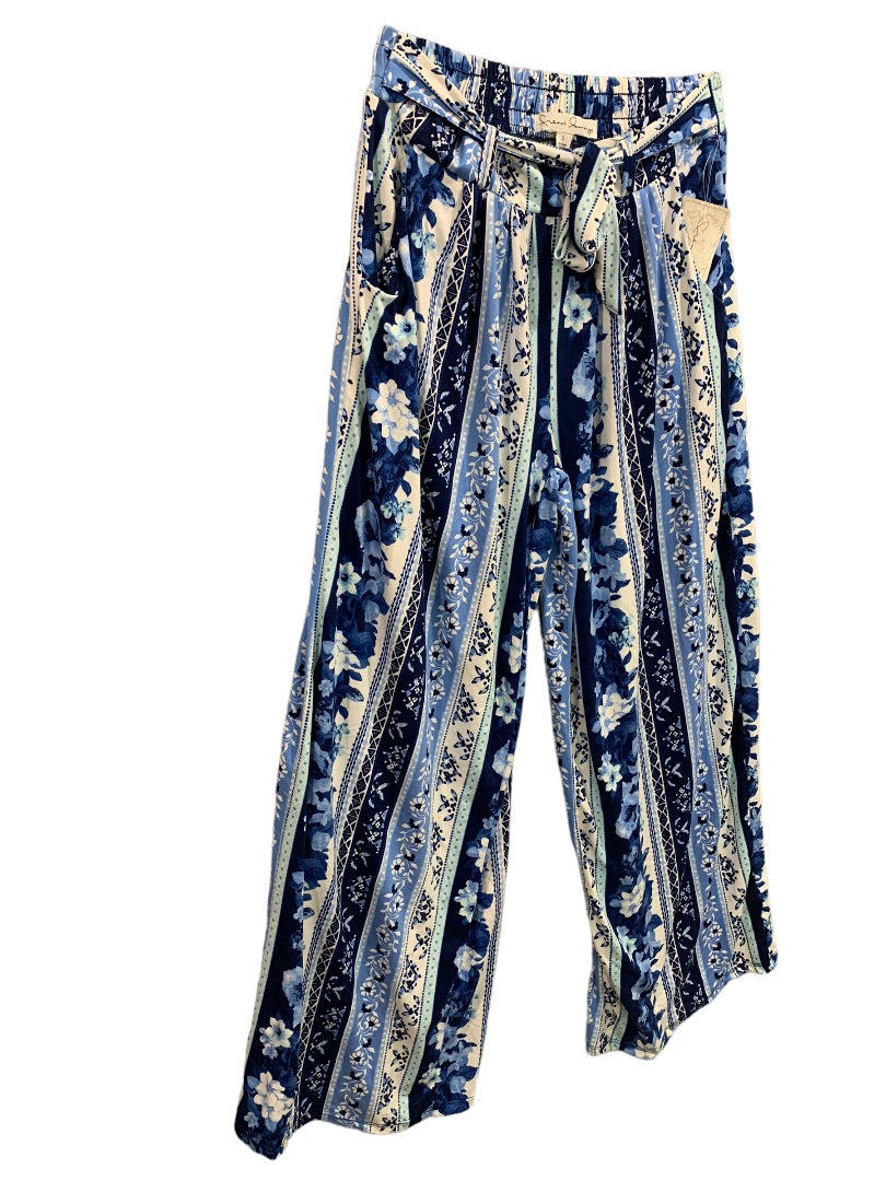 Small French Laundry Women's Jersey Knit Pull On Elastic Waist Pants Wide Leg