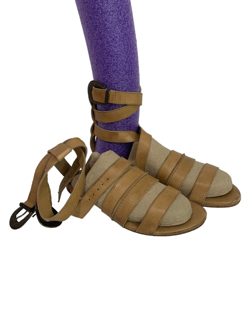 Size 37 AllSaints Spitalfields Leather Flat Ankle Strappy Gladiator Sandal