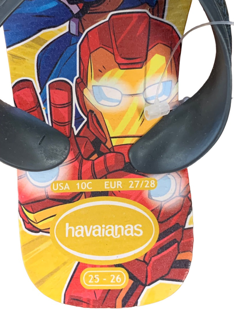 10c Havaianas Youth Marvel Comics Orange Citrus Flip Flops Sandals New