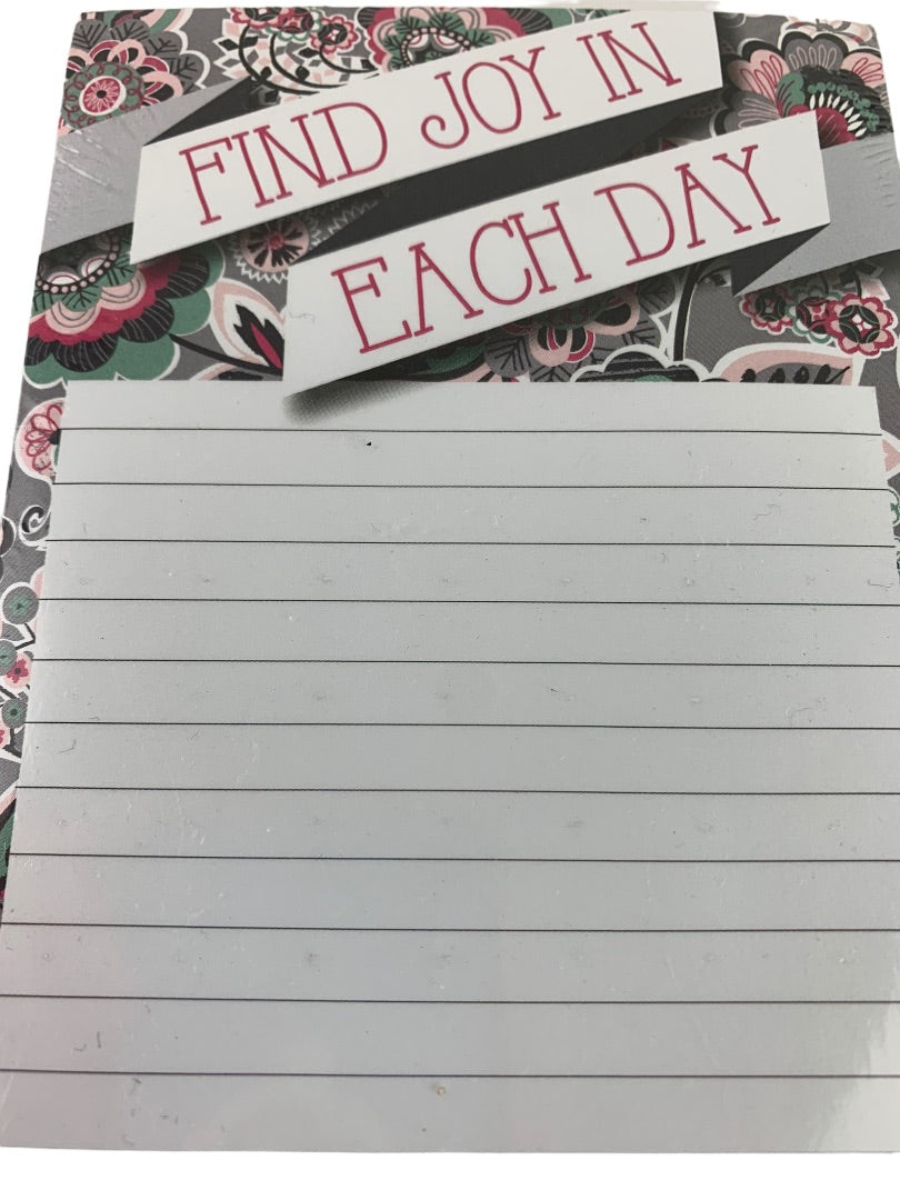 Wellspring New "Find Joy in Each Day" Magnetic Notepad List 19179 9" x 4"