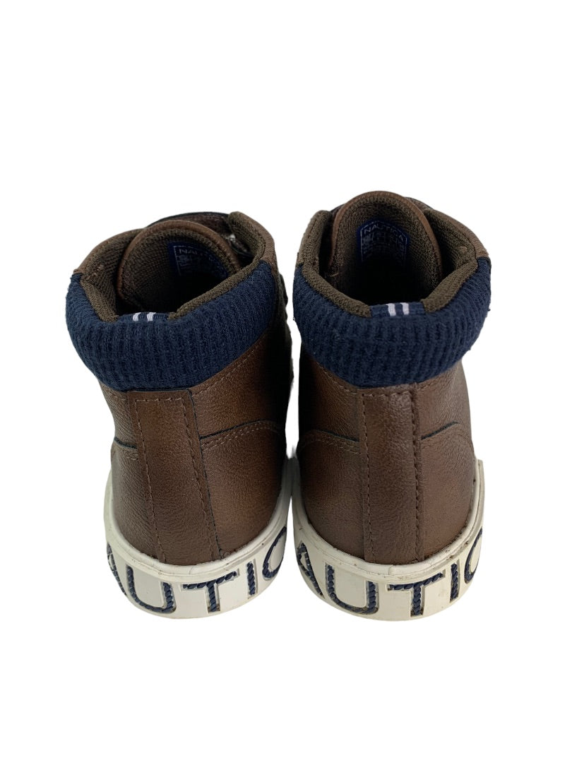 Size 9 Little Kids Nautica Brown Chukka Boots Hook and Loop Closure