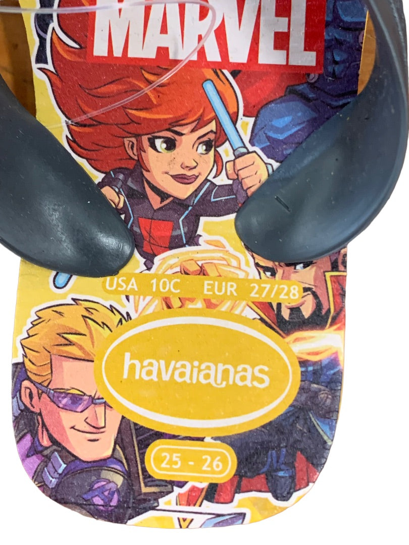 10c Havaianas Youth Marvel Comics Orange Citrus Flip Flops Sandals New