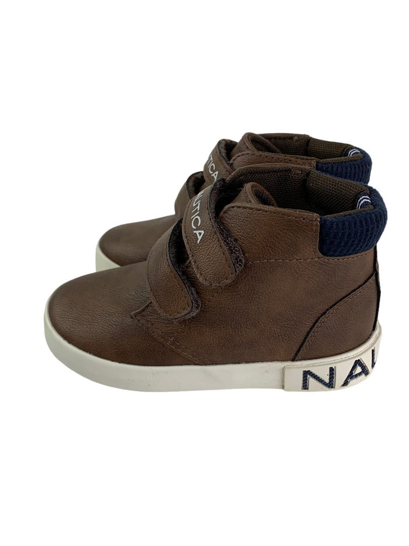 Size 9 Little Kids Nautica Brown Chukka Boots Hook and Loop Closure