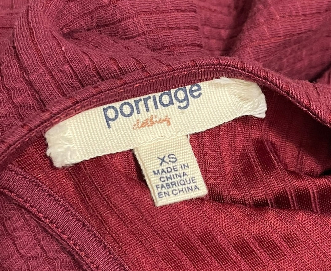 XS Porridge Anthropologie Women's Ribbed Knit Poet Sleeve Top